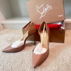 Christian Louboutin Iriza 100 Patent Nude Heels